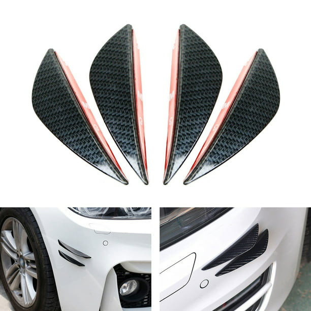 4 Piece Car Side Canards Splitter Fins Front Gloss Black Front Bumper Universal